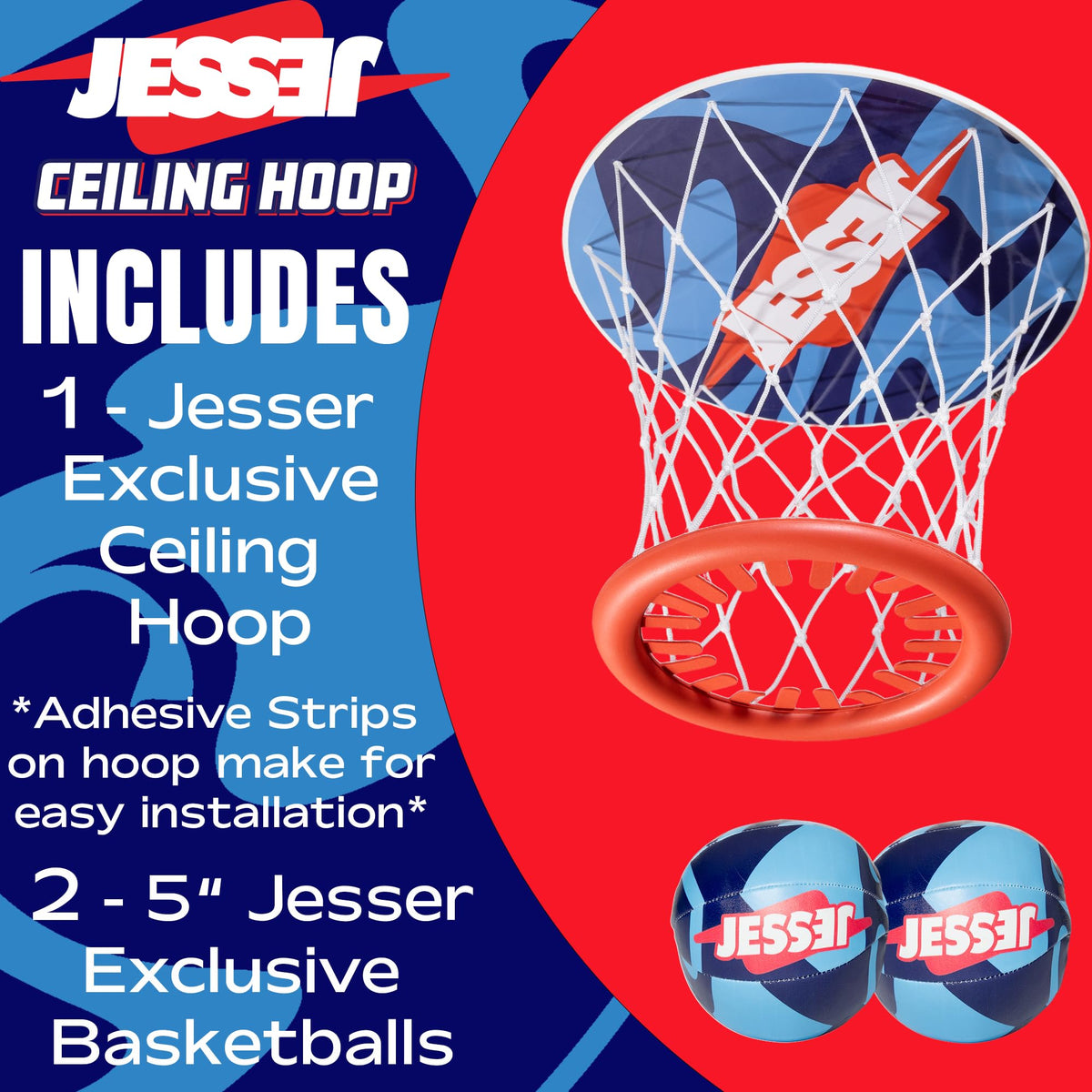 Jesser mini hoop is ideal for family game night or solo practice.