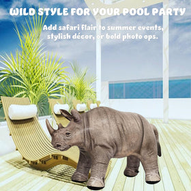 Jet Creations 36-inch rhino toy stands as a bold safari centerpiece.