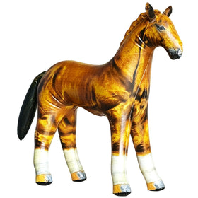 Jet Creations inflatable horse in golden-brown, full room view for decor and play