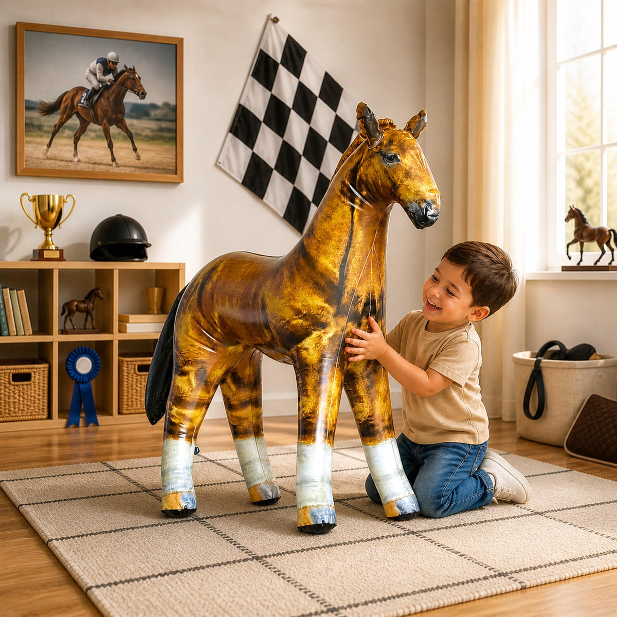 Close-up of Jet Creations horse seam and texture showing durability