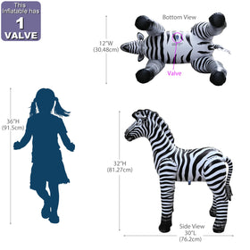 Jet Creations An-ZEB3 zebra with iconic black and white stripes for themed events