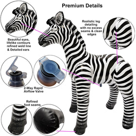Jet Creations An-ZEB3 inflatable zebra with detailed eyes for charming decorations