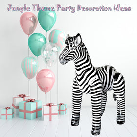 Jet Creations An-ZEB3 inflatable zebra with upright pose for vibrant room display