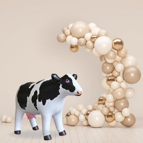 Jet Creations cow inflatable showcases durable vinyl for long-lasting backyard fun.