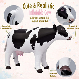 Jet Creations cow inflatable ready for pool parties with bright colors.
