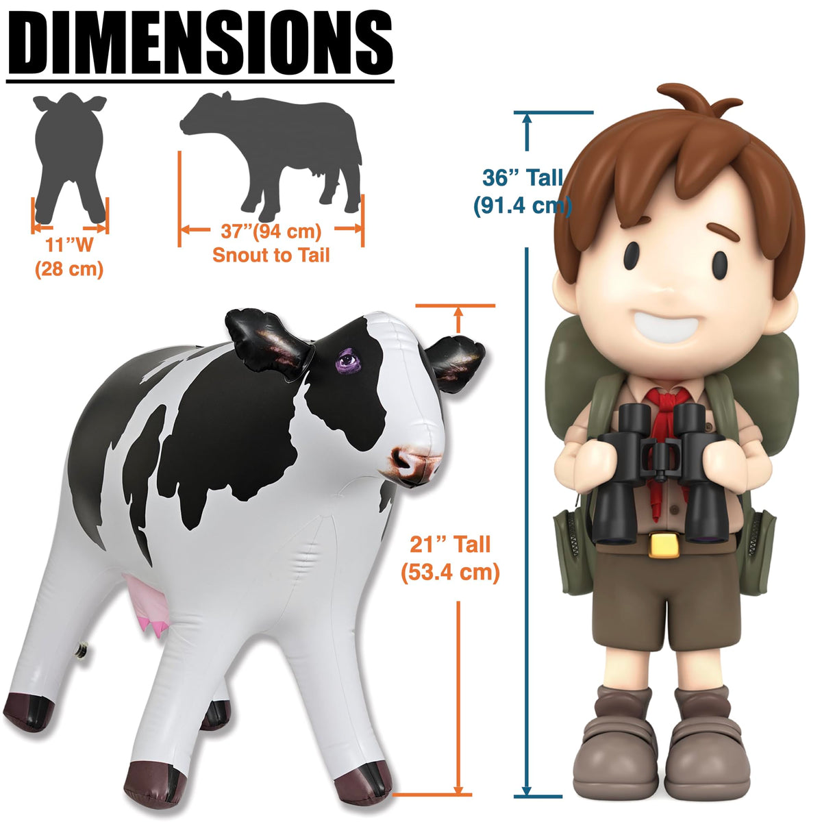 Jet Creations cow inflatable serves as versatile decor for pool or lawn.