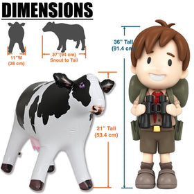 Jet Creations cow inflatable serves as versatile decor for pool or lawn.