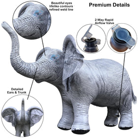 Jet Creations elephant inflatable with durable vinyl for year-round use.