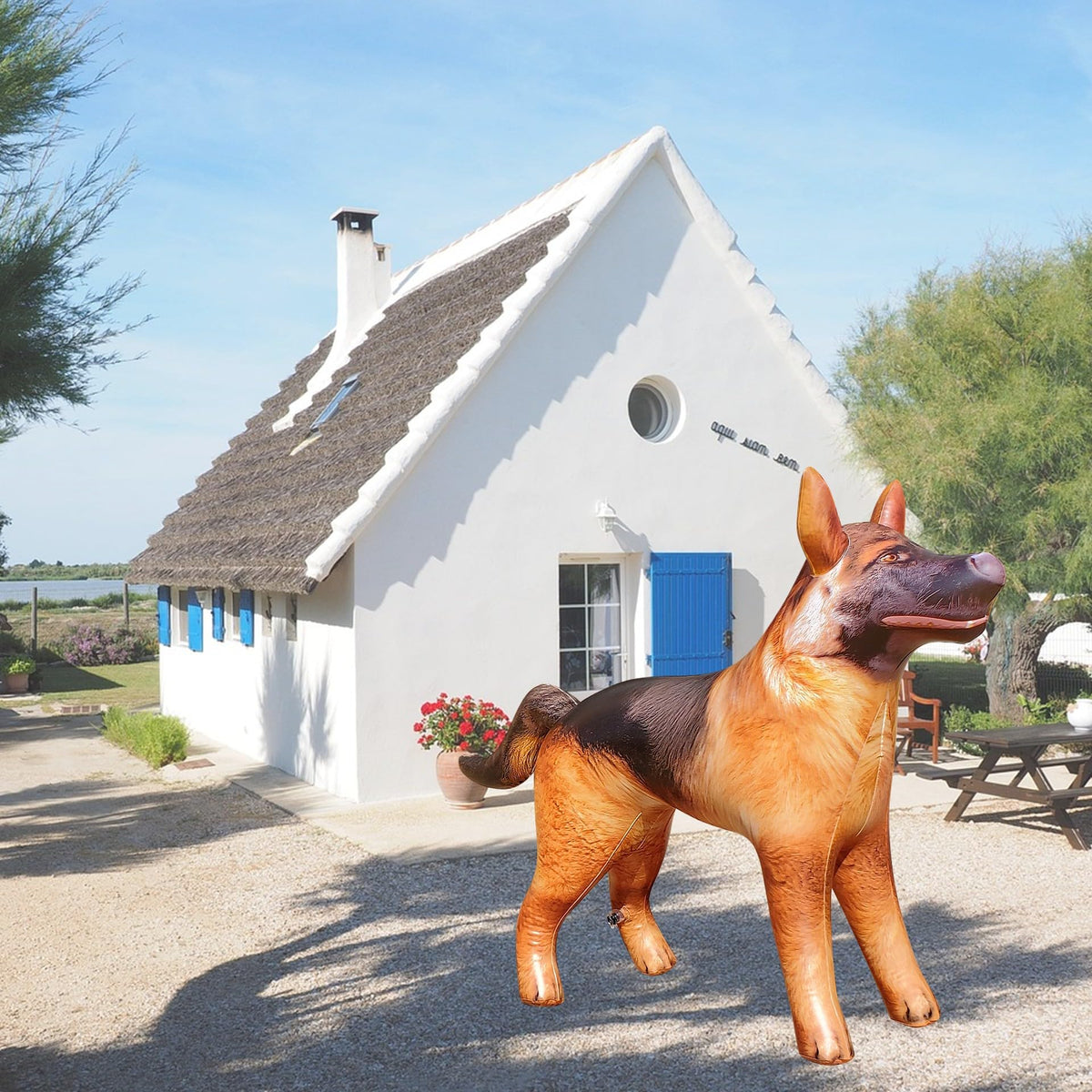 Jet Creations German Shepherd inflatable designed in the USA and air-tested.