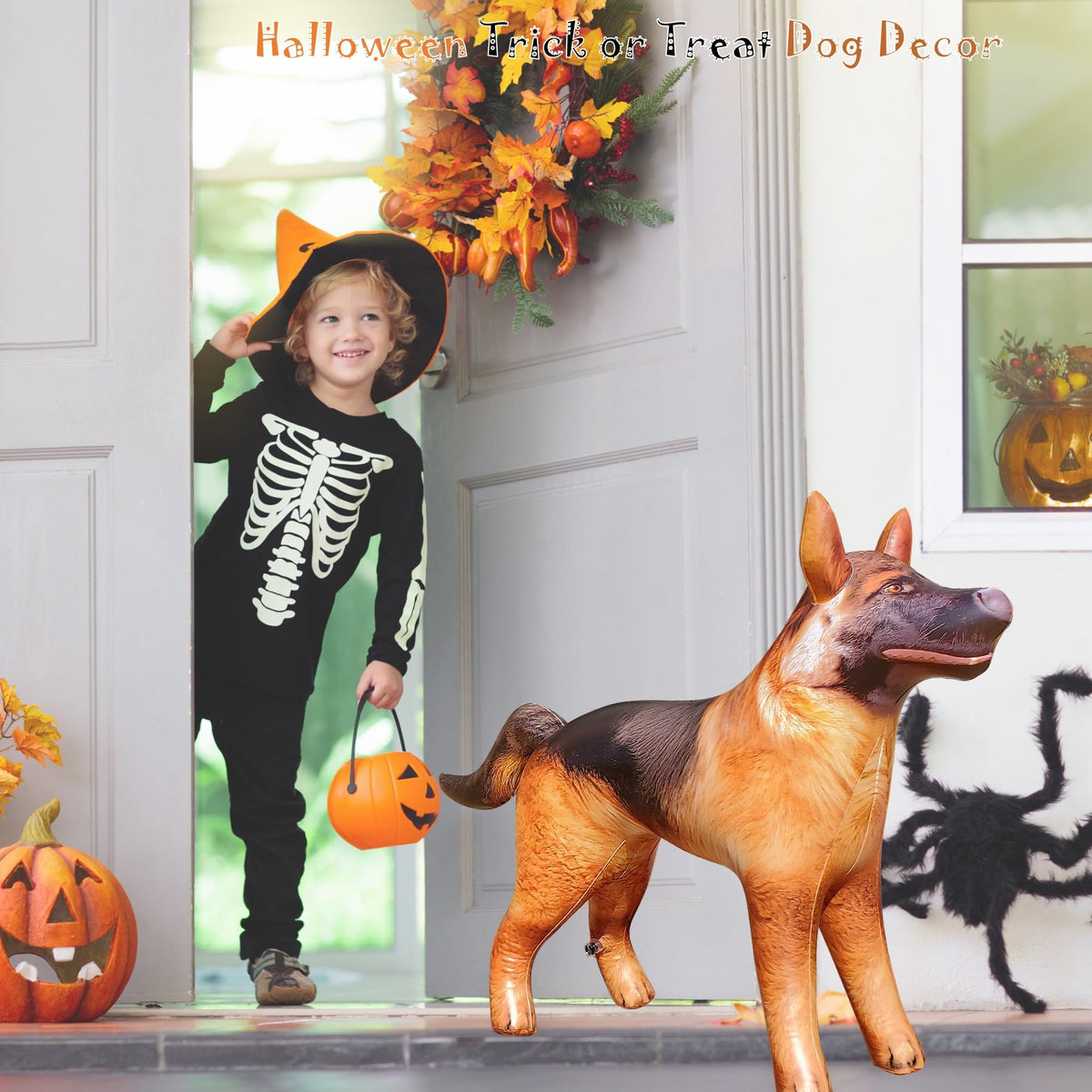 Jet Creations German Shepherd inflatable not for ride-on use.