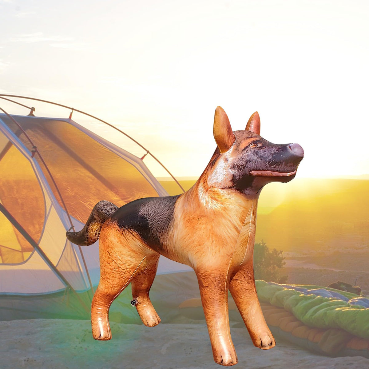 Jet Creations German Shepherd inflatable packaged without pump or repair kit.