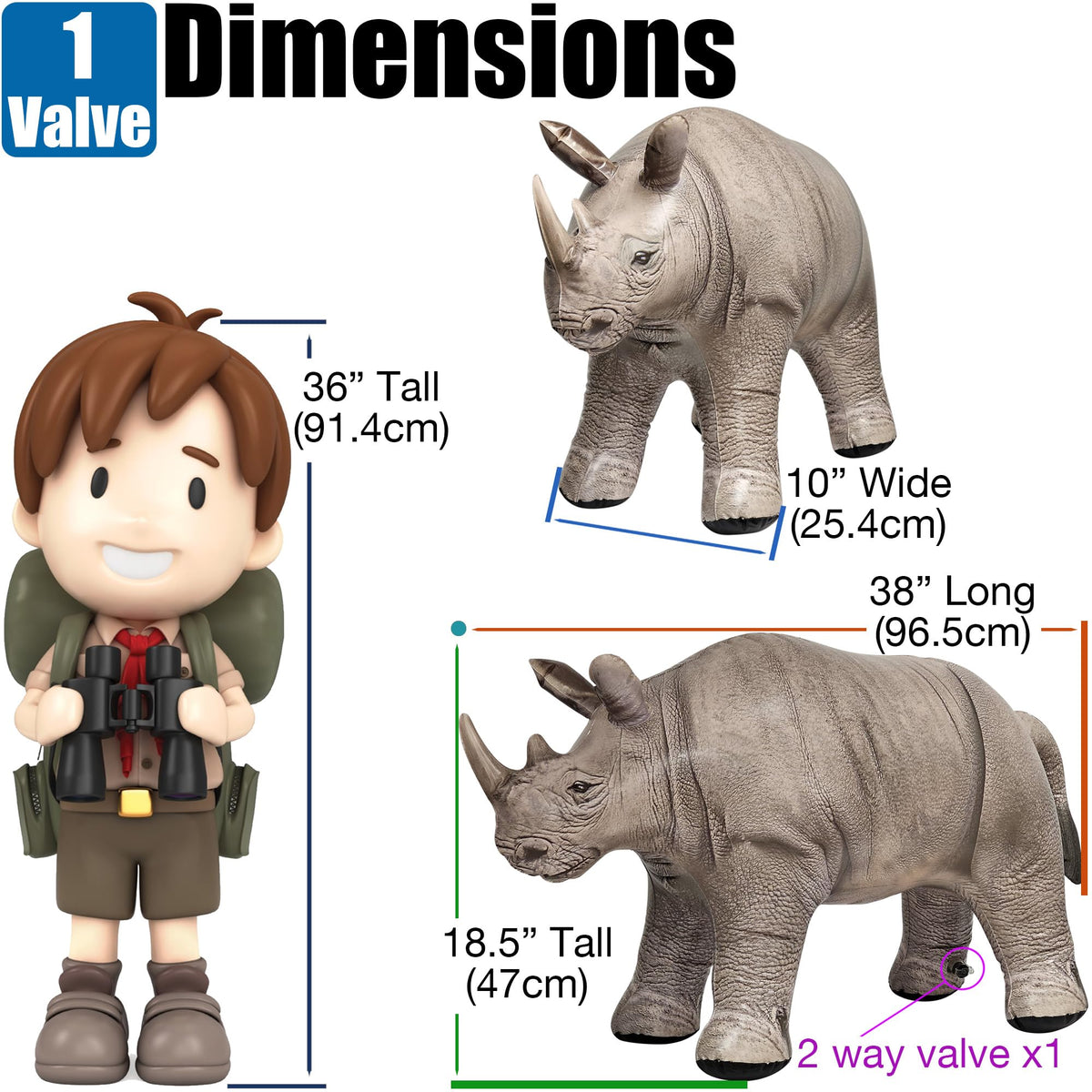 Jet Creations gray rhino beast adds whimsical realism to events and photos.