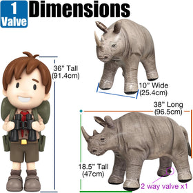 Jet Creations gray rhino beast adds whimsical realism to events and photos.