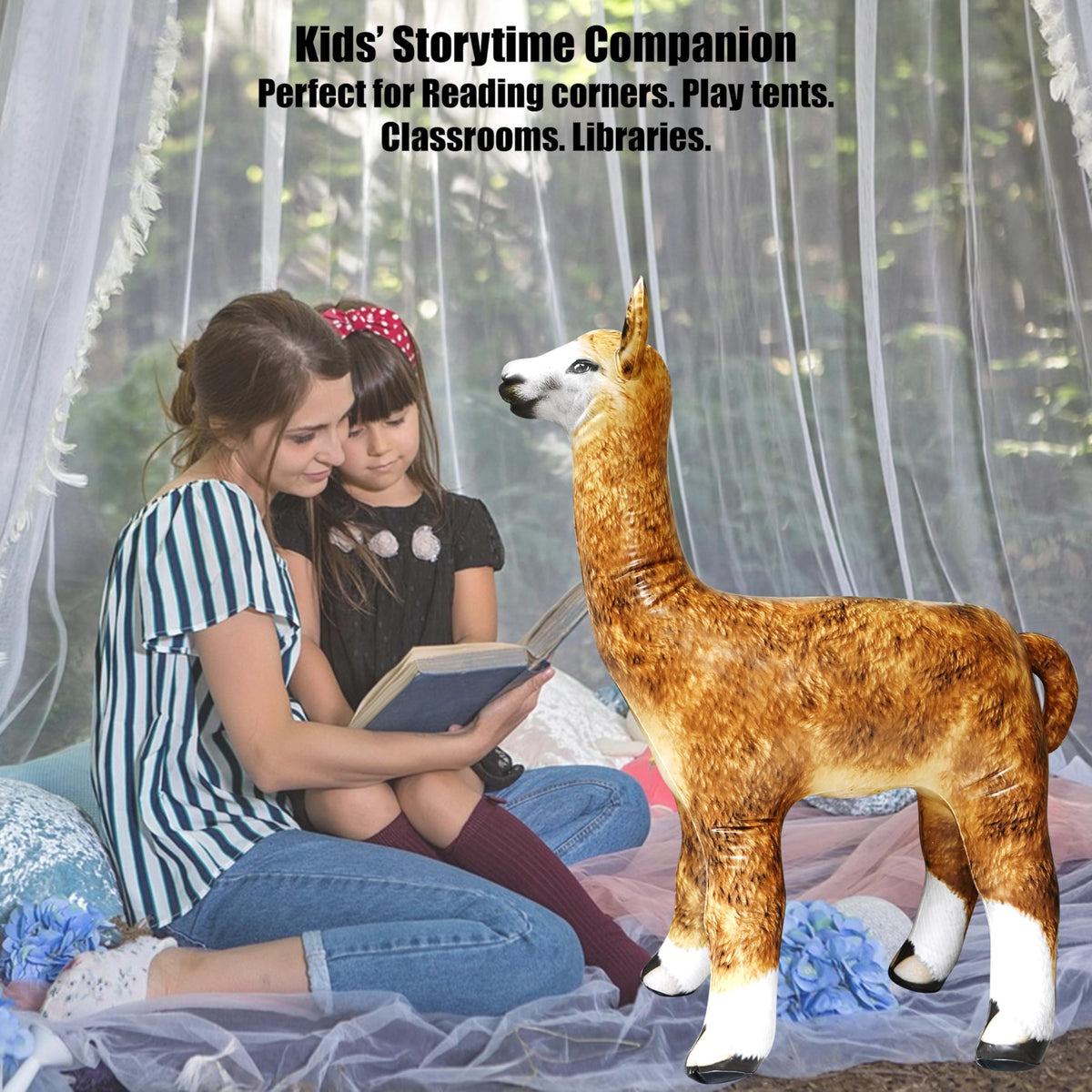 Jet Creations inflatable alpaca, instruction card included for easy setup