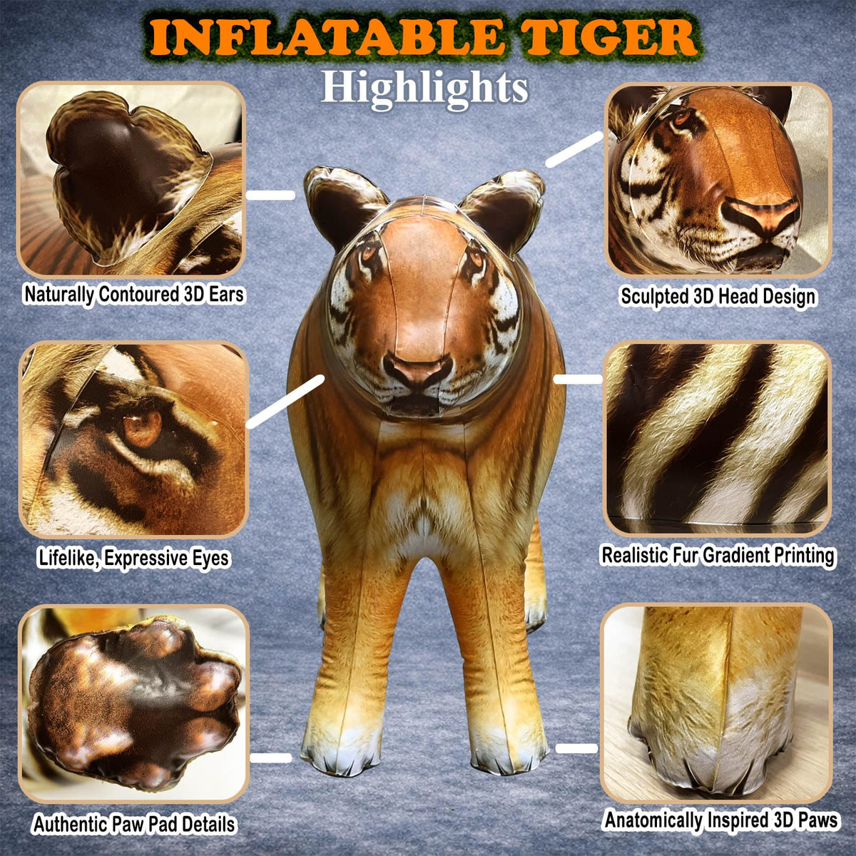 Jet Creations tiger party decor perfect for safari themed events.