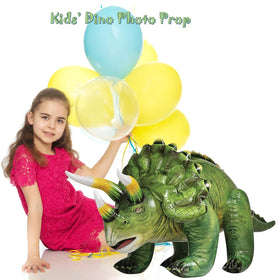 Jet Creations Triceratops packaged green for easy setup and storage.