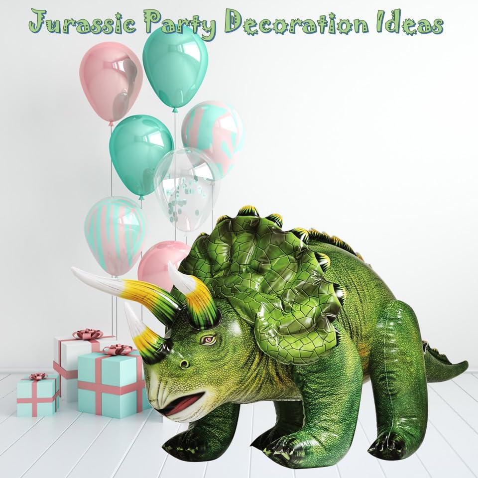 Jet Creations Triceratops inflatable side view perfect for stage props.
