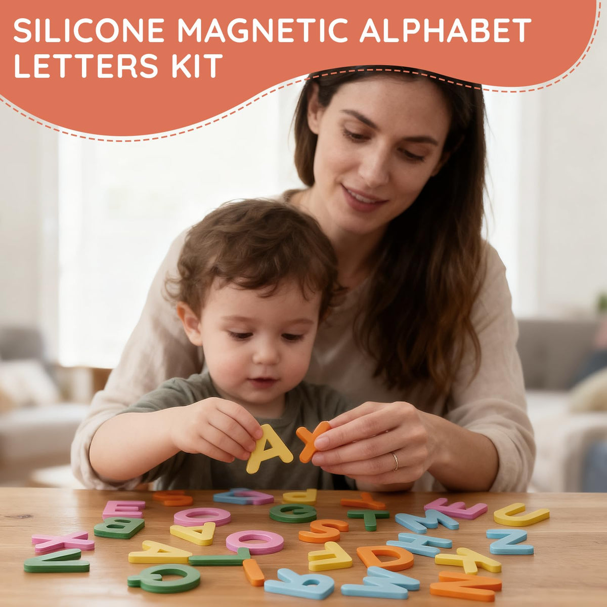 Jet Lag silicone alphabet letters classroom setup for group activities.