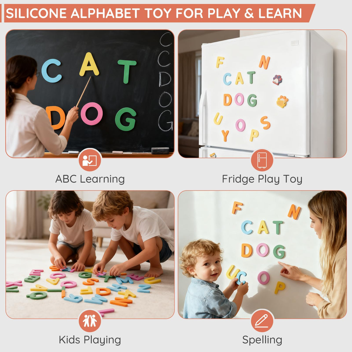 Jet Lag silicone alphabet letters puzzle play aids early cognitive development.
