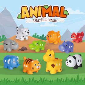 Jetbotell animal halves interchange close-up shows halves snapping together for engaging matching play.