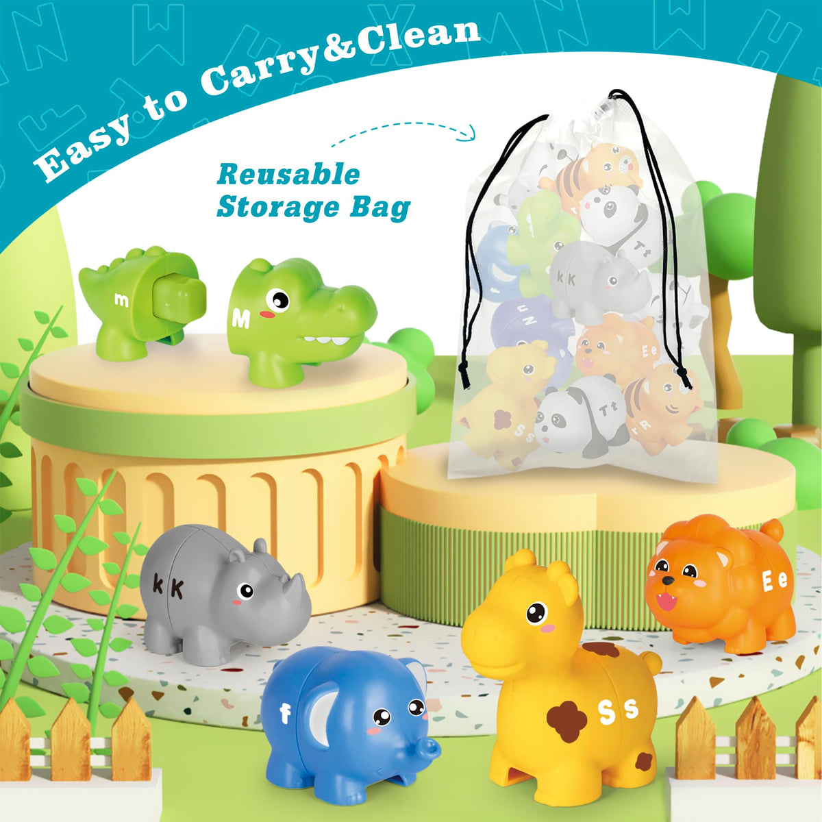 Jetbotell Montessori fine motor toy close-up highlights chunky pieces and smooth edges for little hands.