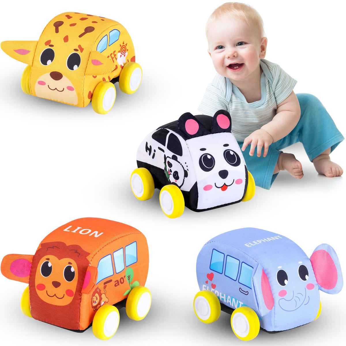 Jetbotell giraffe pull back vehicle supports motor skills and color recognition