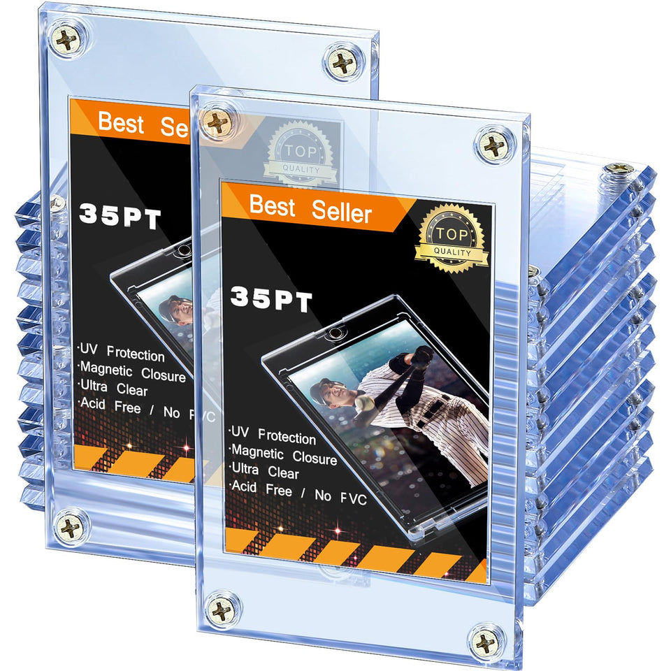 Jetec 15-piece acrylic card protectors for baseball cards securely display collection
