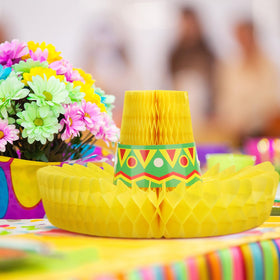 Jetec six-pack sombrero decorations simplify coordinating tables.