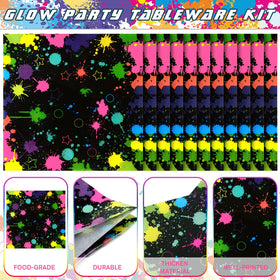 Jetec neon napkins in coordinating colors for quick cleanup and color harmony.