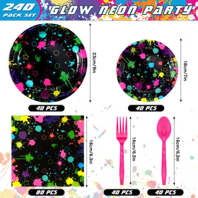 Jetec neon party plates 7 inch in bright hues for playful servings.