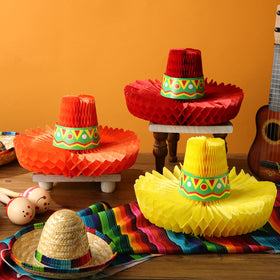 Jetec honeycomb sombrero decor doubles as wall art or cake topper.