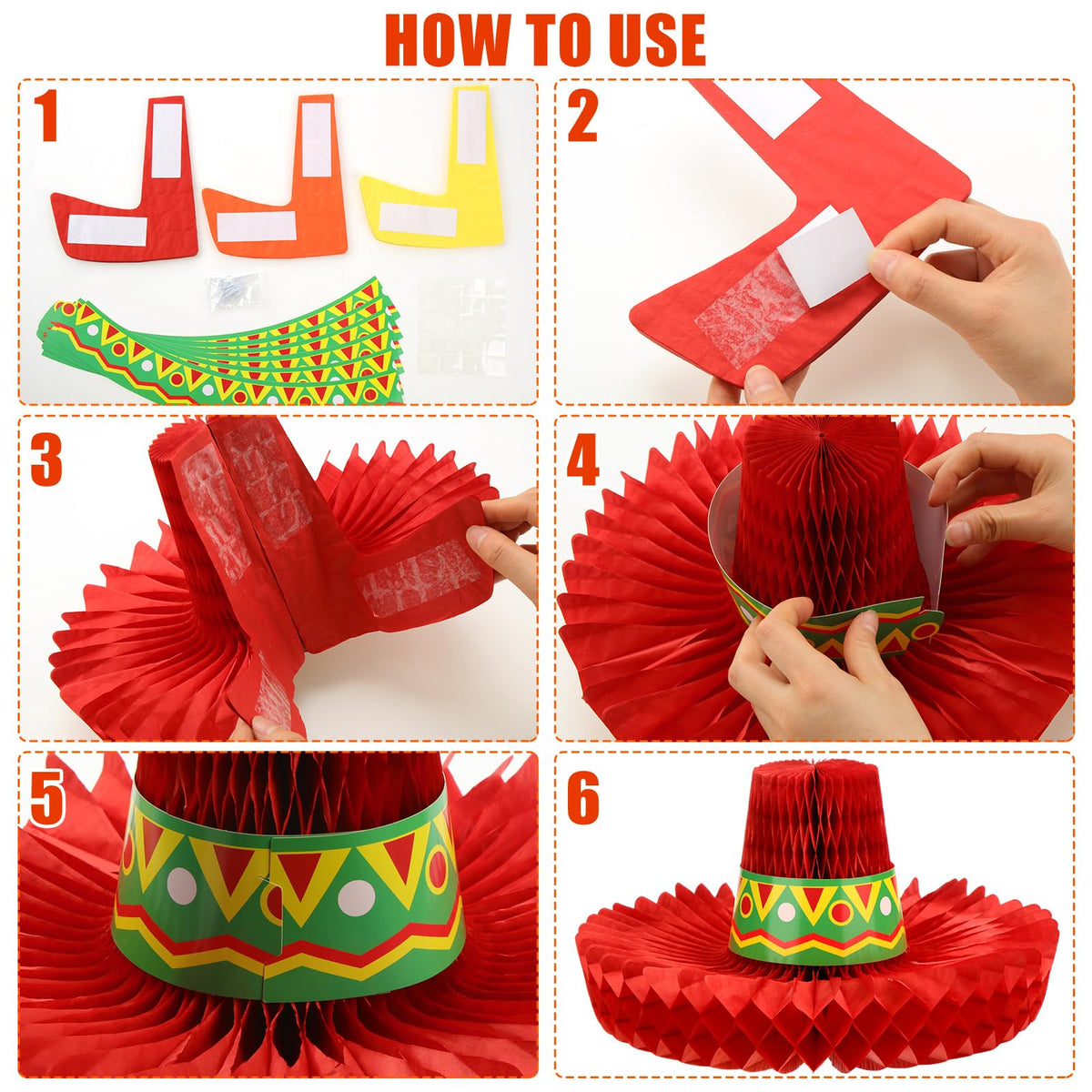 Jetec 11.8-inch sombrero centerpiece elevates Day of the Dead table settings.