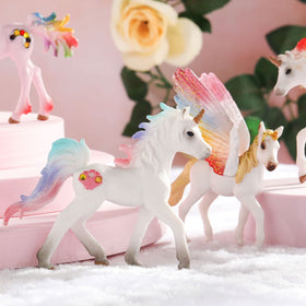 Jetec unicorn cake topper miniature in vibrant colors for festive treats and photo moments.