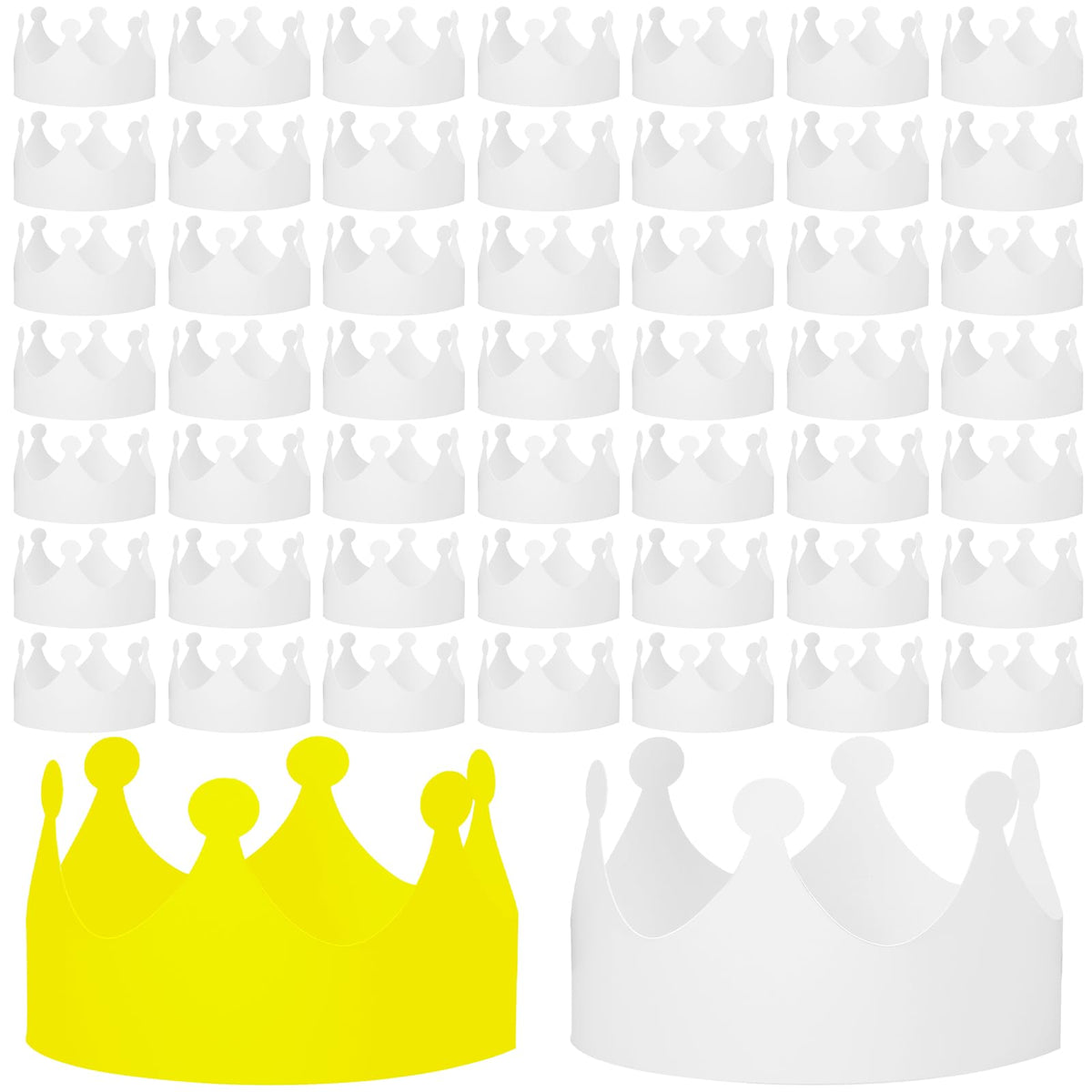 Jetec 50-pack white paper crowns ready for decorating and celebrations