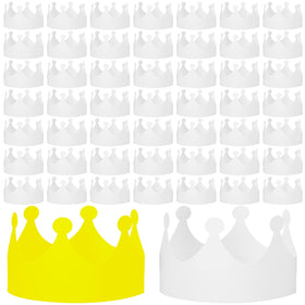Jetec 50-pack white paper crowns ready for decorating and celebrations