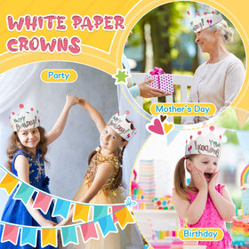 Jetec white crowns decorative canvas for arts and crafts