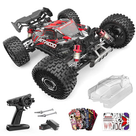Jetwood 1:16 fast RC car on track achieving high speed performance.