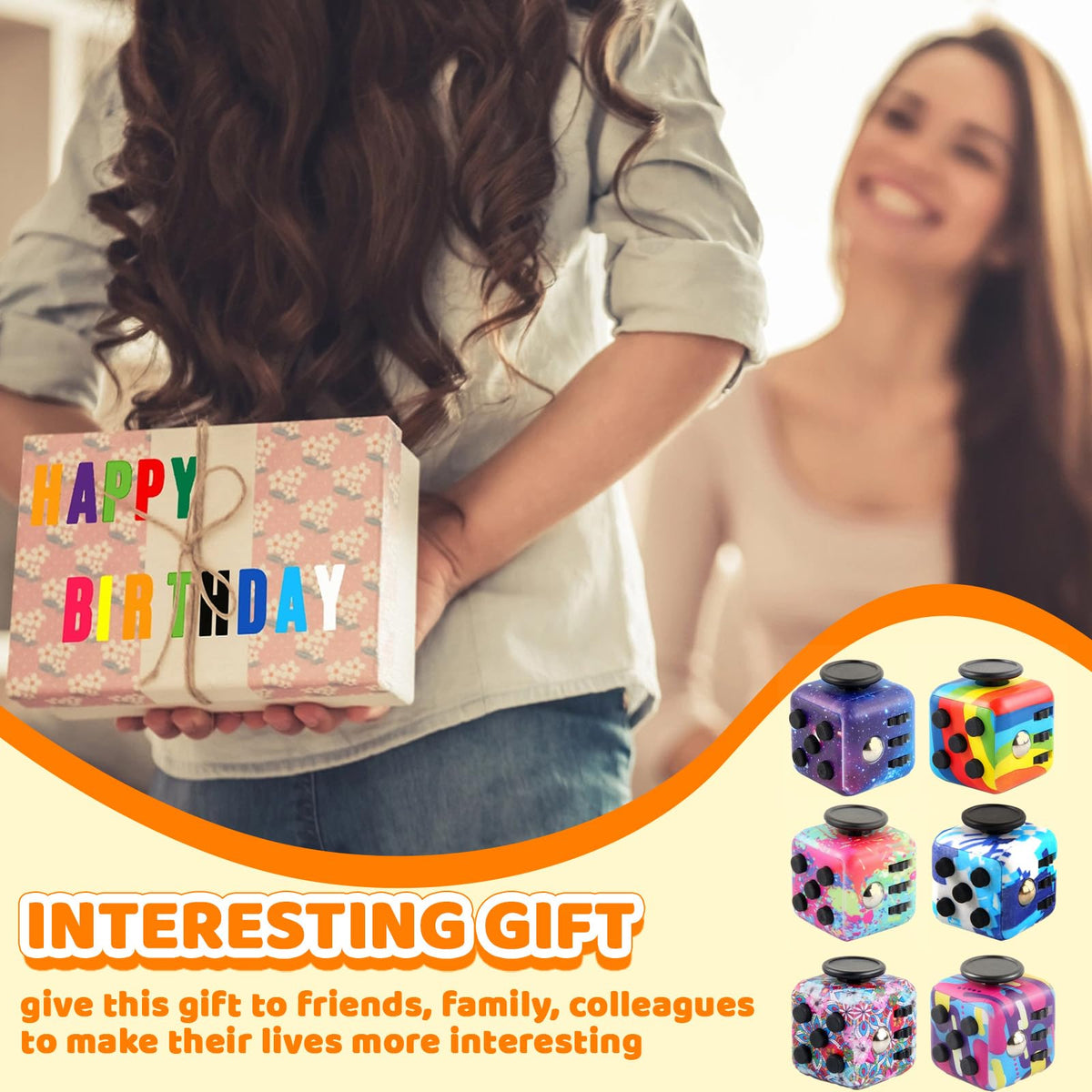Jevuoyee 6-pack fidget cubes portable case keeps toys ready for on-the-go use