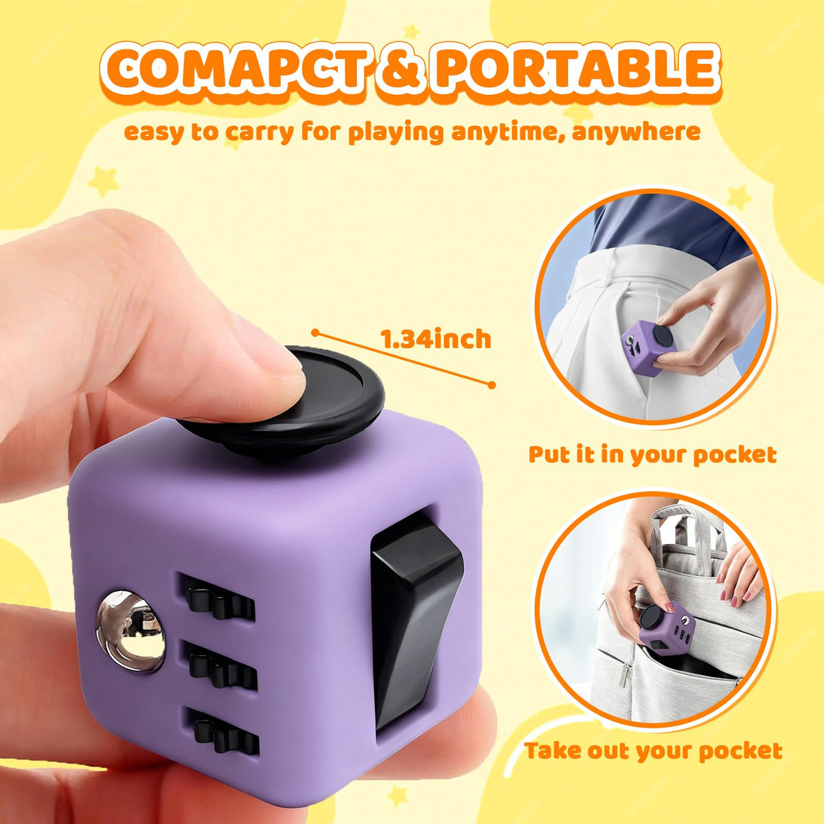 Jevuoyee fidget cube slide action promotes tactile distraction and calmness