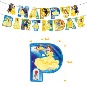 JEWUNO Beauty and the Beast banner pennant decor for festive ambiance.