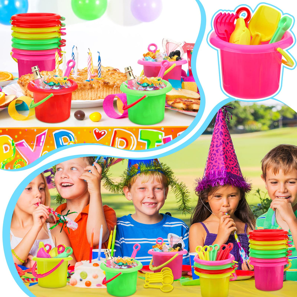 Jexine colorful set enhances party favors for memorable summer moments.