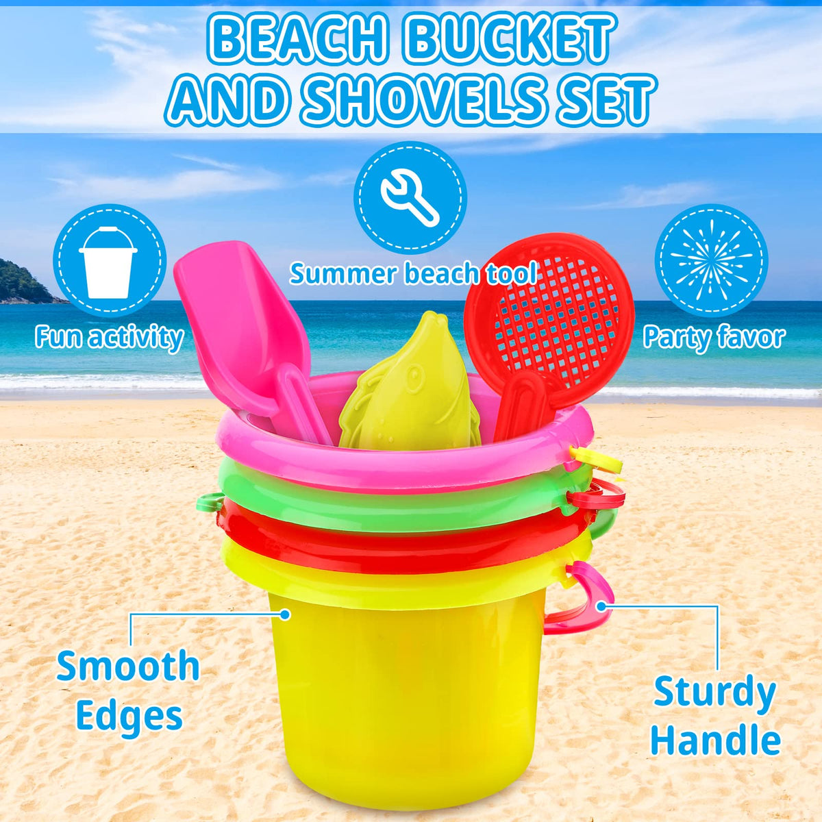 Jexine compact beach pails fit little hands and busy days.