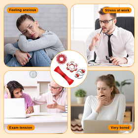 Jexine fidget set in use demonstrating quiet, portable stress relief at desk