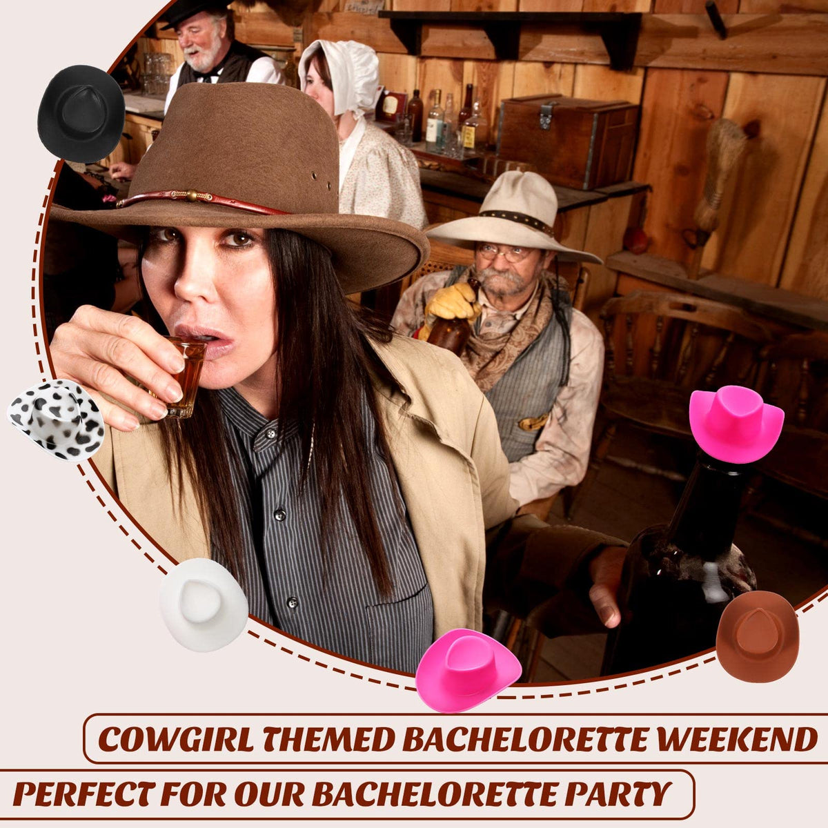 Jexine black mini cowboy hat complements doll outfits and DIY decor