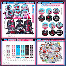 Jexine music keychains featuring notes and icons for loot bags