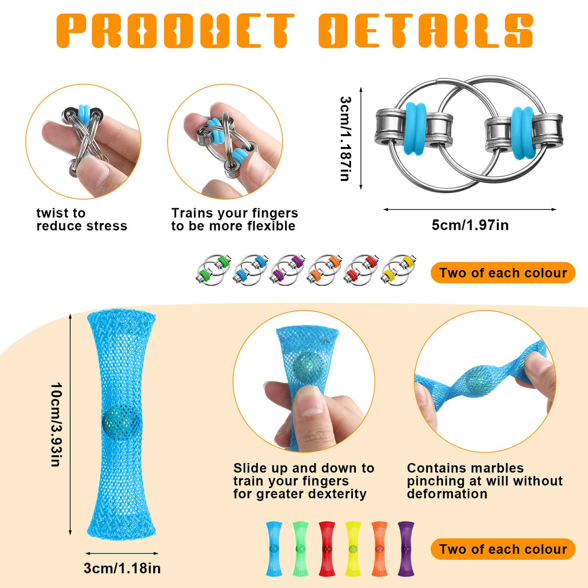 Jexine spiked sensory rings providing tactile relief and muscle massage