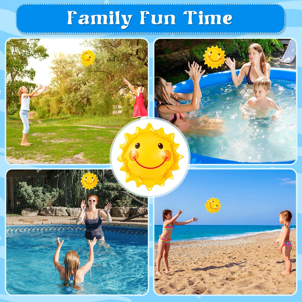 Jexine sun beach ball pack of 24 is great for group games and gifts.