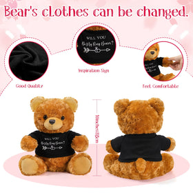 Jexine wedding plush bear with clothes adds playful decor for bridal showers and celebrations.