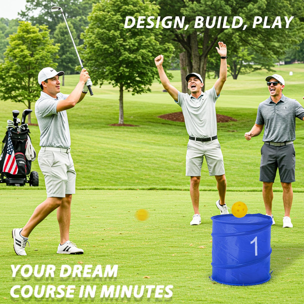 JFHID 12-hole set layout showcases versatile indoor or outdoor play.