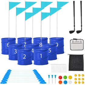 JFHID bucket yard golf set assembly for quick backyard practice.